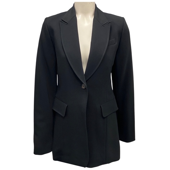 CO BLACK CLASSIC ONE BUTTON LONG BLAZER - Picture 1 of 5